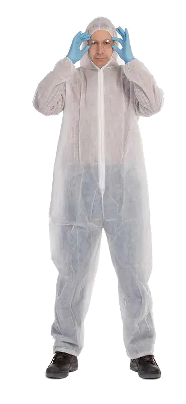 Kombinéza jednorázová s kapucí bílá MINTO