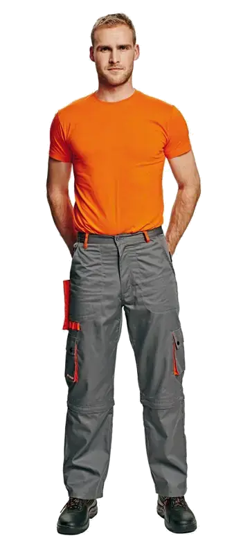 Kalhoty pracovní do pasu DESMAN šedo-oranžové