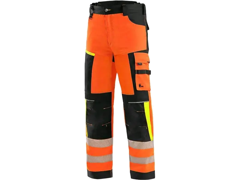 Kalhoty montérkové pracovní do pasu reflexní CXS BENSON