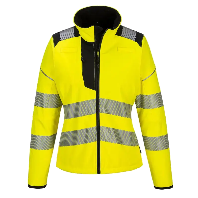 Bunda softshellová dámská reflexní bunda Hi Vis PW381, barva žlutá