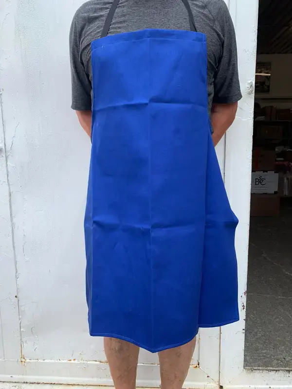 Zástěra s laclem LINDAB, středně modrá, PROBAN, délka zástěry 92cm