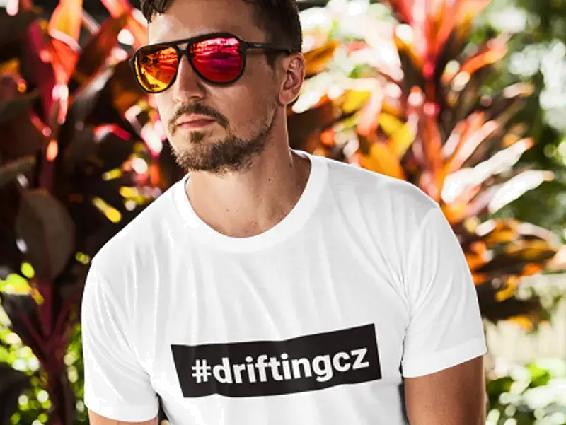 Tričko pánské CDS barva bílá, potisk driftingcz
