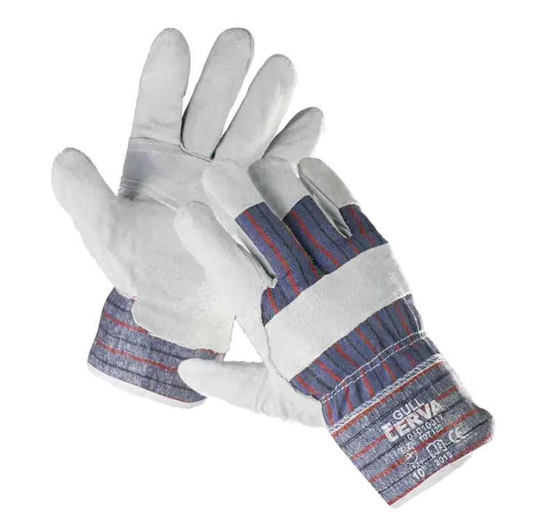 Rukavice kombinace textil/šedá kůže GULL