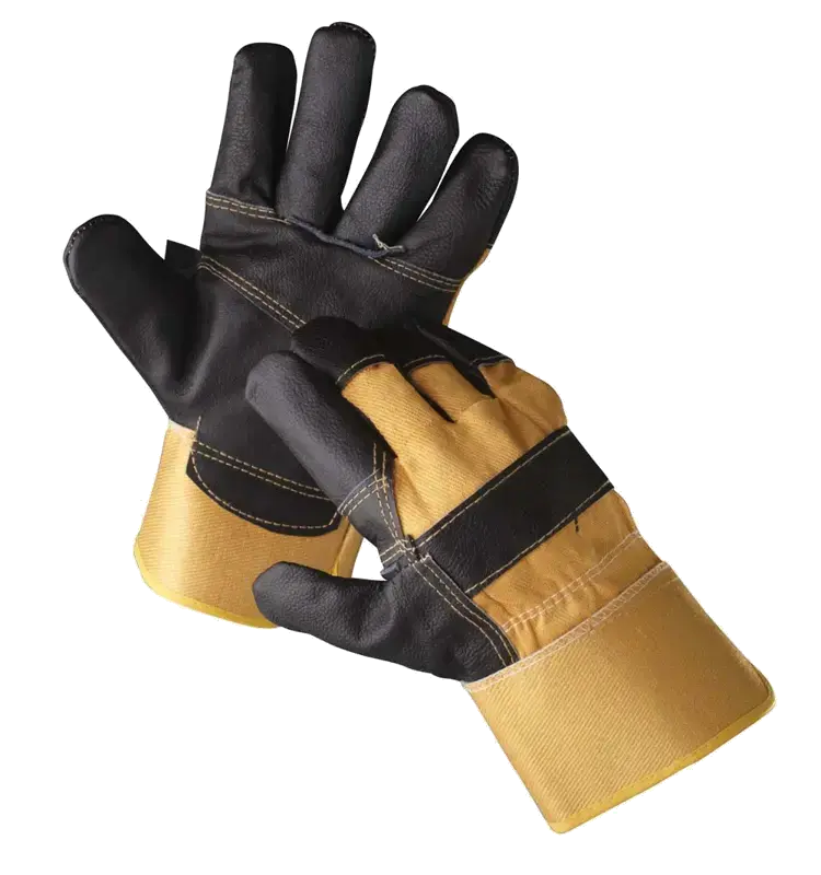 Rukavice kombinace žlutý textil/černá kůže ORIOLE