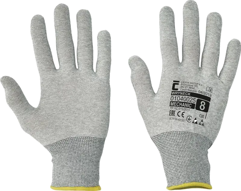 Rukavice ESD pletené bezešvé nylonové WRYNECK