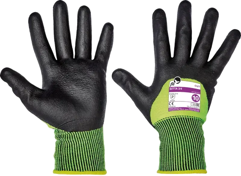 Rukavice pletené bezešvé 3/4 nitrilové povrstvení SITTA  FH