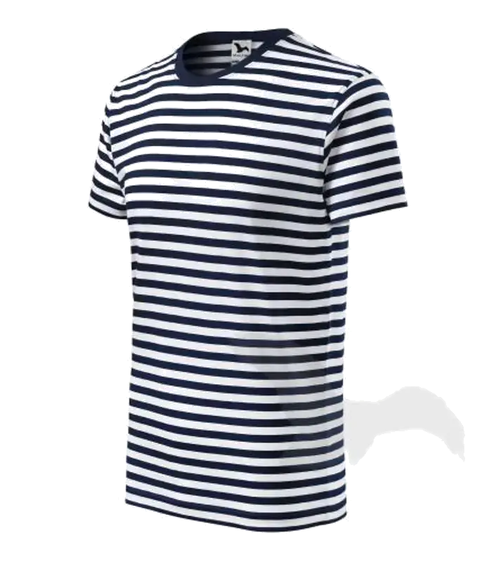 Tričko unisex SAILOR 803, krátký rukáv, barva námořní modrá bílý proužek