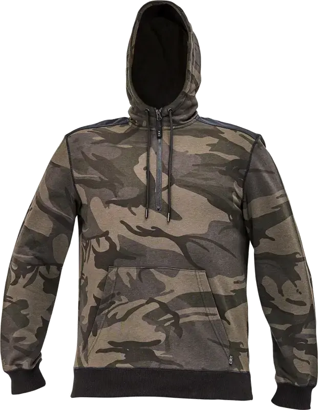 Mikina pánská polopropínací s kapucí CRAMBE camouflage