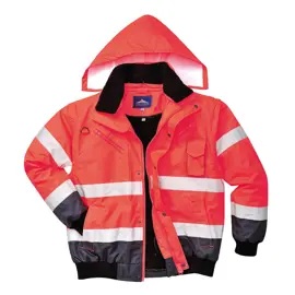 Bunda pracovní do pasu zimní s odepínací vložkou signální, reflexními pruhy, 3v1, Hi-Vis Contrast
