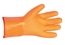 Rukavice PVC s teplou podšívkou oranžové 35 cm FLAMINGO