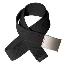Opasek černý polyester/bavlna s kovovou přezkou